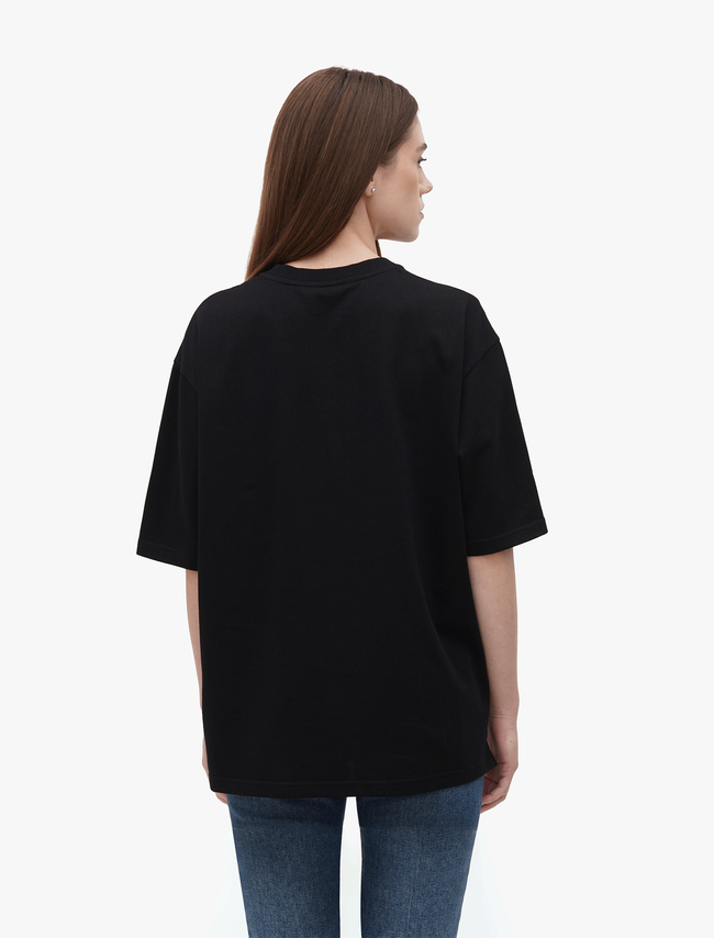 POSITIVE Oversized Black Unisex T-shirt, Black, S