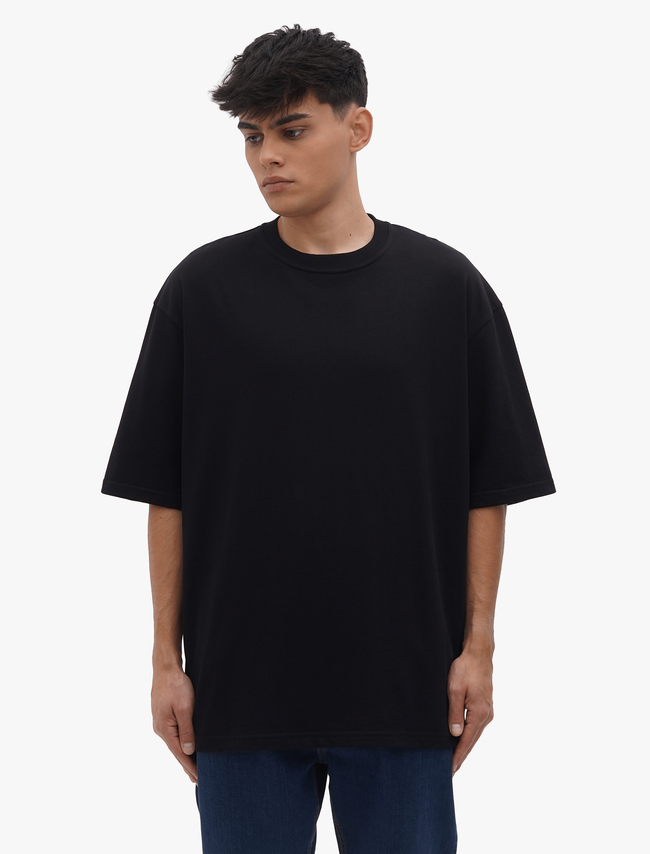 POSITIVE Oversized Black Unisex T-shirt, Black, S