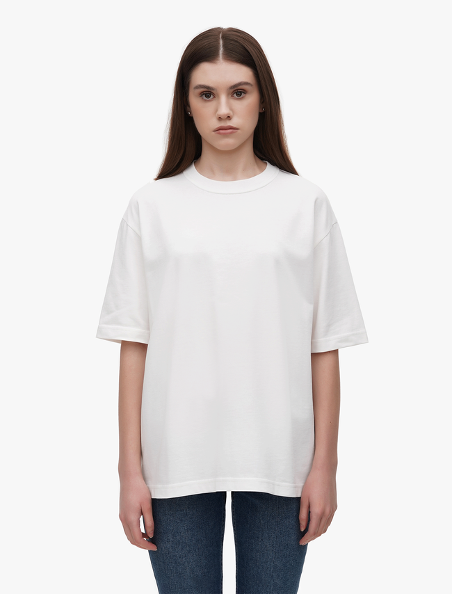 POSITIVE Oversized Milky white Unisex T-shirt, Milky white, S